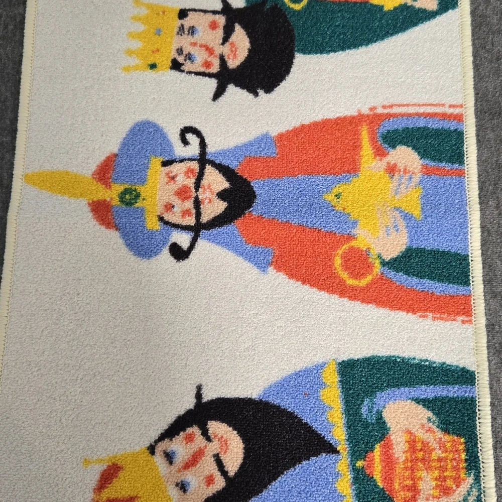 Colorful Three Kings Bath Mat And Fabric Shower Curtain